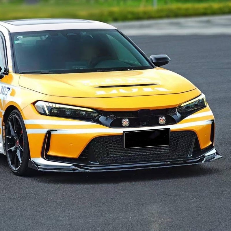 Sts.Ev01 Front Bumper Lip Splitter Spoiler Fit for Honda Civic Type R Type-R 2023 2024 2025, 3pcs Air Dam Chin Body Kit Underbody Lip Accessories (Gloss Black) - Image 3